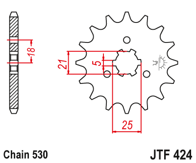 Звезда ведущая JT JTF424.16 (JTF424-16) (F424-16)