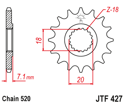 Звезда ведущая JT JTF427.11 (JTF427-11) (F427-11)