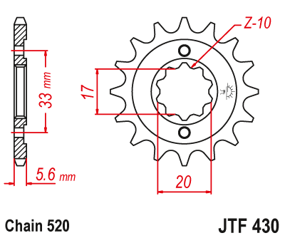 Звезда ведущая JT JTF430.13 (JTF430-13) (F430-13)