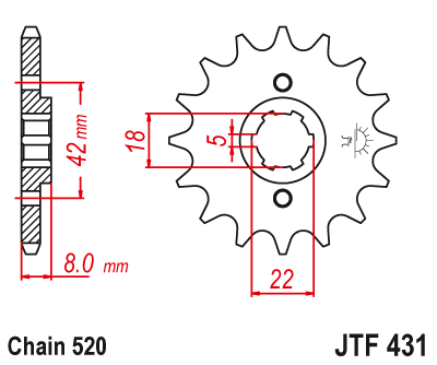Звезда ведущая JT JTF431.14 (JTF431-14) (F431-14)