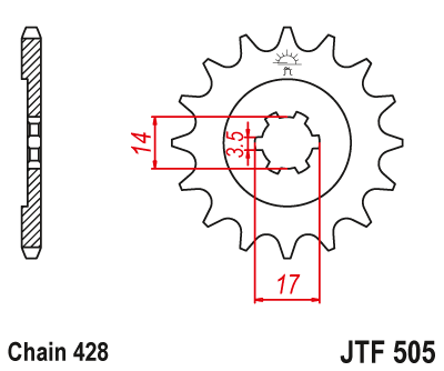 Звезда ведущая JT JTF505.13 (JTF505-13) (F505-13)