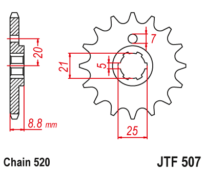 Звезда ведущая JT JTF507.15 (JTF507-15) (F507-15)