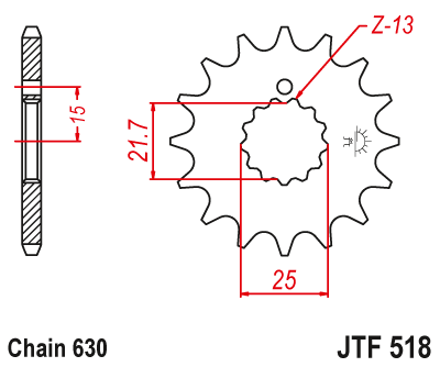 Звезда ведущая JT JTF518.15 (JTF518-15) (F518-15)