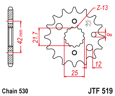 Звезда ведущая JT JTF519.17 (JTF519-17) (F519-17)