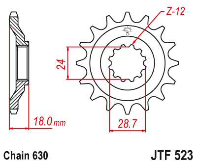 Звезда ведущая JT JTF523.15 (JTF523-15) (F523-15)