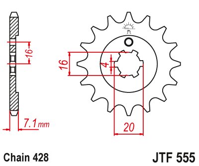 Звезда ведущая JT JTF555.15 (JTF555-15) (F555-15)