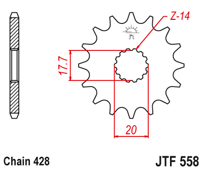 Звезда ведущая JT JTF558.14 (JTF558-14) (F558-14)