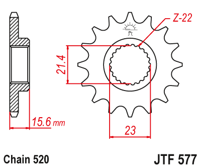 Звезда ведущая JT JTF577.14 (JTF577-14) (F577-14)
