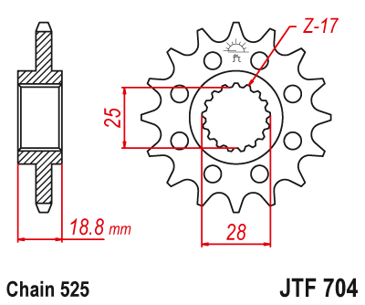 Звезда ведущая JT JTF704.17 (JTF704-17) (F704-17)