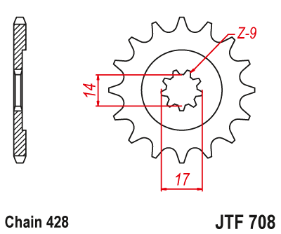 Звезда ведущая JT JTF708.14 (JTF708-14) (F708-14)