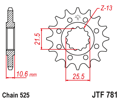 Звезда ведущая JT JTF781.14 (JTF781-14) (F781-14)