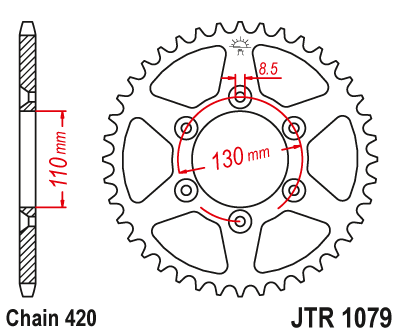 Звезда ведомая JT JTR1079.53 (JTR1079-53) (R1079-53)