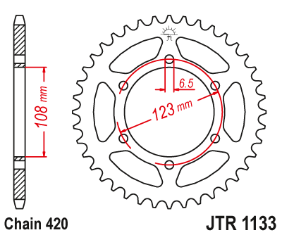 Звезда ведомая JT JTR1133.53 (JTR1133-53) (R1133-53) для Aprilia Road // Derbi Road // Gilera Road
