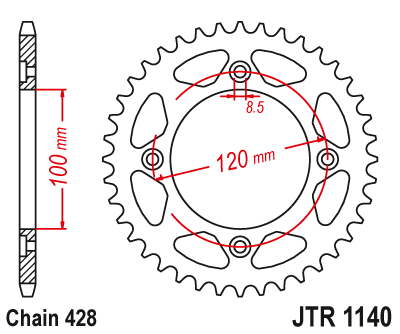 Звезда ведомая JT JTr1140.63 (JTr1140-63) (r1140-63) для Betamotor Road
