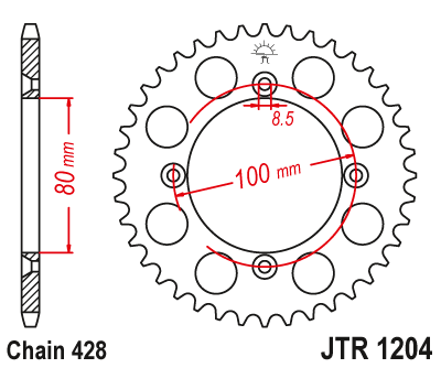 Звезда ведомая JT JTR1204.46 (JTR1204-46) (R1204-46) для Honda Off Road