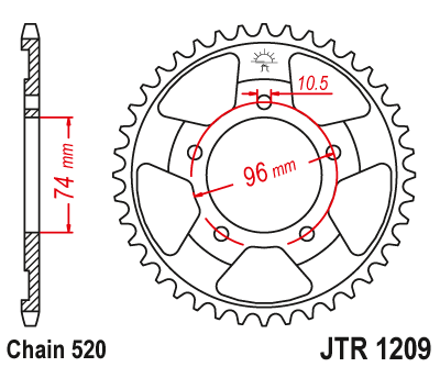 Звезда ведомая JT JTR1209.41 (JTR1209-41) (R1209-41) для Honda Road