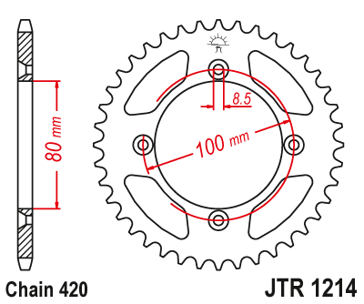 Звезда ведомая JT JTR1214.49 (JTR1214-49) (R1214-49) для Honda Off Road