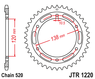 Звезда ведомая JT JTR1220.38 (JTR1220-38) (R1220-38) для Honda Road