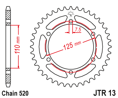 Звезда ведомая JT JTR13.39 (JTR13-39) (R13-39)