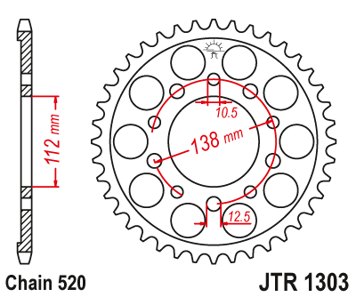 Звезда ведомая JT JTR1303.43 (JTR1303-43) (R1303-43)