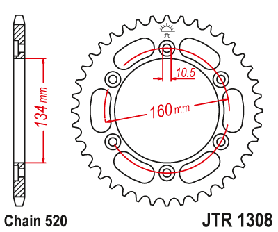 Звезда ведомая JT JTR1308.45 (JTR1308-45) (R1308-45)