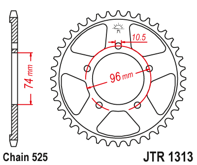 Звезда ведомая JT JTR1313.40 (JTR1313-40) (R1313-40)