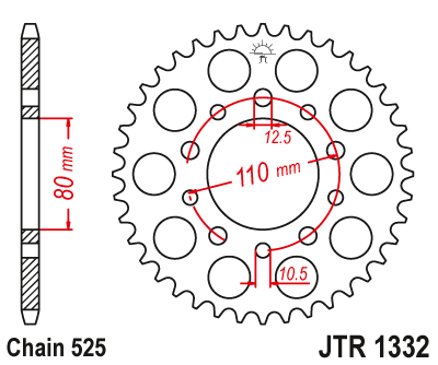 Звезда ведомая JT JTR1332.45 (JTR1332-45) (R1332-45)