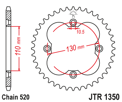 Звезда ведомая JT JTR1350.38 (JTR1350-38) (R1350-38)