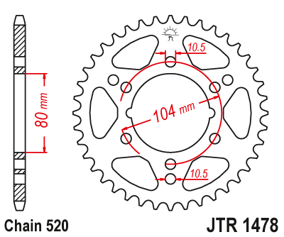 Звезда ведомая JT JTR1478.34 (JTR1478-34) (R1478-34)