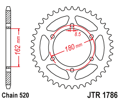 Звезда ведомая JT JTR1786.52 (JTR1786-52) (R1786-52)