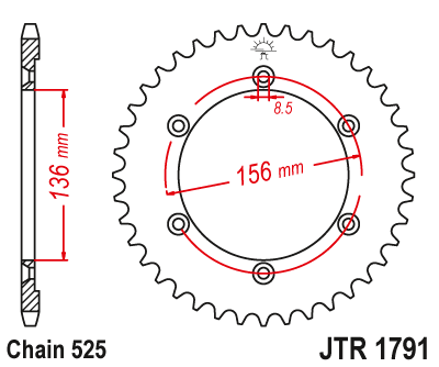 Звезда ведомая JT JTR1791.42 (JTR1791-42) (R1791-42)
