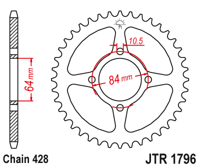 Звезда ведомая JT JTR1796.51 (JTR1796-51) (R1796-51)