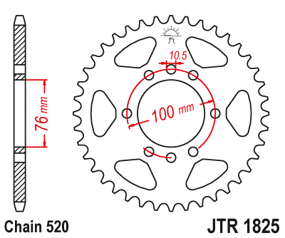 Звезда ведомая JT JTR1825.37 (JTR1825-37) (R1825-37)