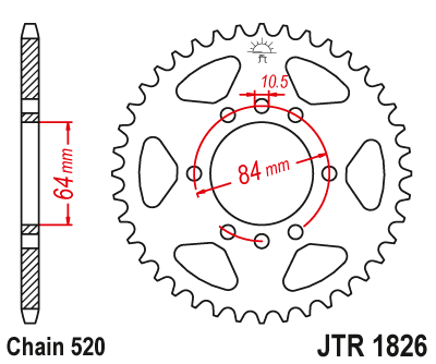 Звезда ведомая JT JTR1826.46 (JTR1826-46) (R1826-46) для Suzuki Road