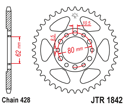 Звезда ведомая JT JTR1842.49 (JTR1842-49) (R1842-49)