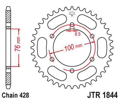 Звезда ведомая JT JTR1844.40 (JTR1844-40) (R1844-40)