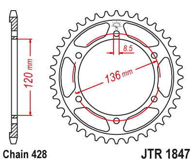 Звезда ведомая JT JTR1847.47 (JTR1847-47) (R1847-47)