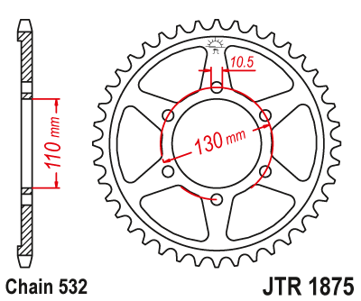 Звезда ведомая JT JTR1875.48 (JTR1875-48) (R1875-48)