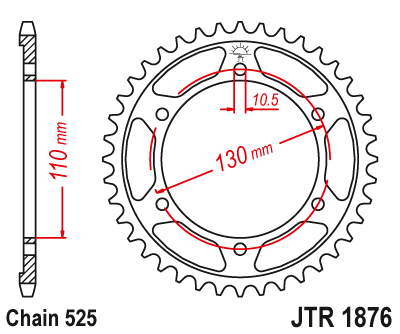 Звезда ведомая JT JTr1876.44 (JTr1876-44) (r1876-44)