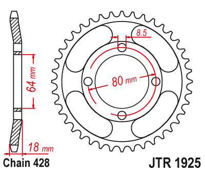 Звезда ведомая JT JTR1925.51 (JTR1925-51) (R1925-51)