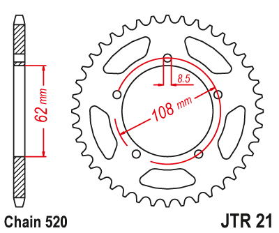 Звезда ведомая JT JTR21.40 (JTR21-40) (R21-40)
