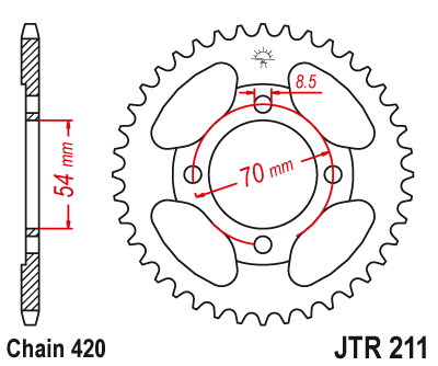 Звезда ведомая JT JTR211.39 (JTR211-39) (R211-39)