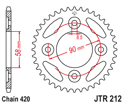 Звезда ведомая JT JTR212.37 (JTR212-37) (R212-37)