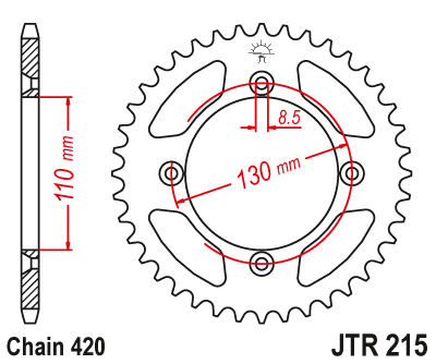 Звезда ведомая JT JTR215.55 (JTR215-55) (R215-55)