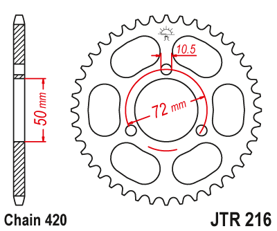 Звезда ведомая JT JTR216.38 (JTR216-38) (R216-38) для Honda Road
