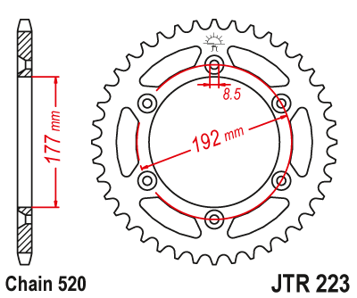 Звезда ведомая JT JTR223.48 (JTR223-48) (R223-48)
