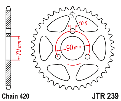 Звезда ведомая JT JTR239.36 (JTR239-36) (R239-36)