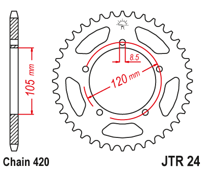 Звезда ведомая JT JTR24.51 (JTR24-51) (R24-51)