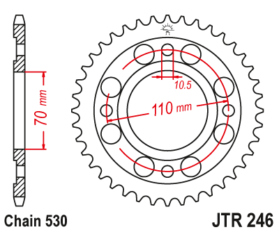 Звезда ведомая JT JTR246.36 (JTR246-36) (R246-36)