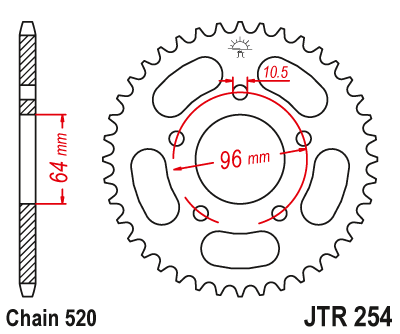 Звезда ведомая JT JTR254.37 (JTR254-37) (R254-37)